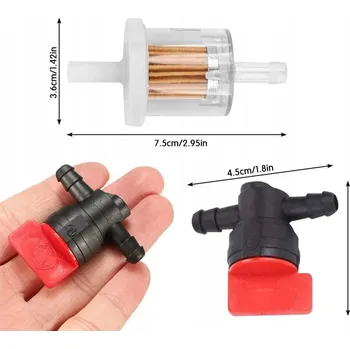 Ventil Palivový uzavírací ventil s hadicí 30 cm, filtry a svorky pro Briggs & Stratton, 4 ks