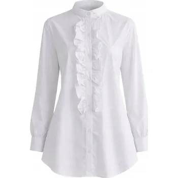 Dámská košile Dámská Košile Halenka Elegantní s Volánky Italská Bílá