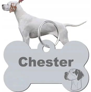 psí známka Adresář, identifikační známka kost ve tvaru kosti Mejk Jewellery stříbrná