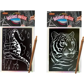 omalovánky SMT Creatoys Škrabací obrázek hologram 14x25cm asst 8 druhů