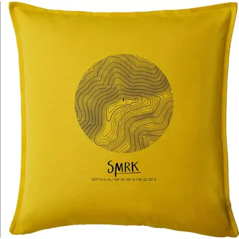 Polštář Smrk - vrstevnice v kruhu - Polštář 50x50 - 50x50 - Pouze potah ( Žlutá )