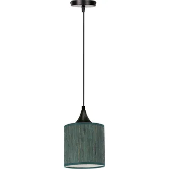 Patti závěsné svítidlo černé 1x60 E27 stínidlo válec 15x15 pletená zelená