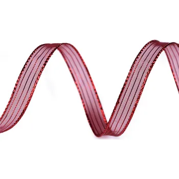 Stuha Stuha s lurexem šíře 10 mm, velké, 3 červená