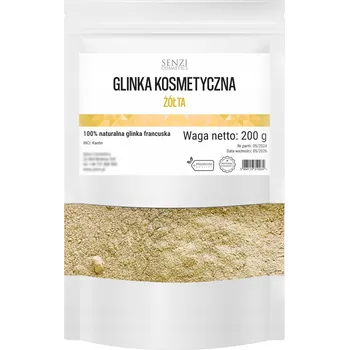 Kosmetická sada Senzi Cosmetics Francouzský žlutý jíl pro kosmetické použití na obličej 200g