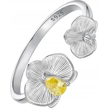 Prsten Stříbrný Prstýnek s nastavitelným Prstýnek Orchidej Stříbro 925, Trusky