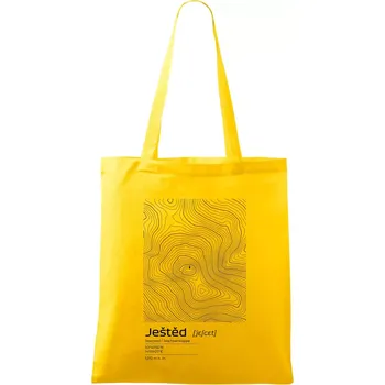 Ještěd - vrstevnice v obdélníku - Taška bavlněná - 42 x 38 cm ( Žlutá )