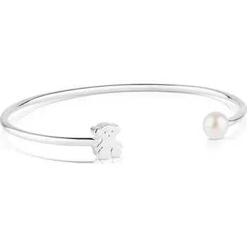 Oblečení a móda Pevný stříbrný náramek s medvídkem a perlou 515911500 Tous