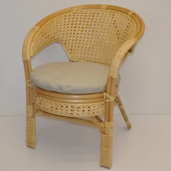 Zahrada Axin Trading s.r.o. Ratanové křeslo Kina medové polstr tmavě béžový melír