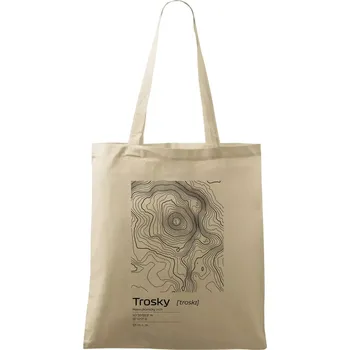 Trosky - vrstevnice v obdélníku - Taška bavlněná - 42 x 38 cm ( Naturální )