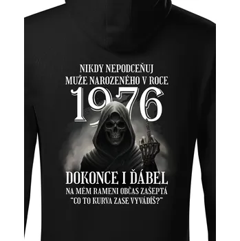 Pánská mikina Pánská mikina k narozeninám s kostlivcem, Barva Černá, Velikost 5XL, Canvas Pánská mikina Bezvatriko.cz 3071