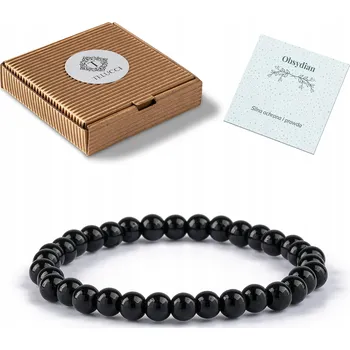 Náramek Dámský náramek z přírodního kamene 6mm Univerzální 18cm Obsidián