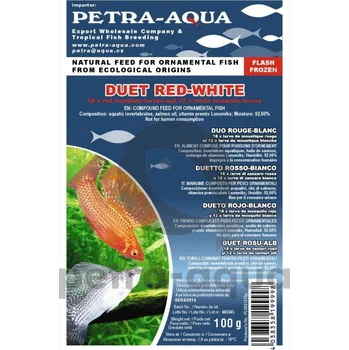 Návnadová surovina Duet Red-White Frozen Blister - mražené červené a bílé larvy komárů 6x 100 g