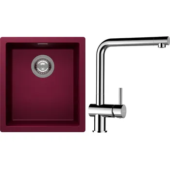 Granitový dřez Set Schock S12-12 (dřez Kaia N-100S Berry + baterie Epos Chrom)