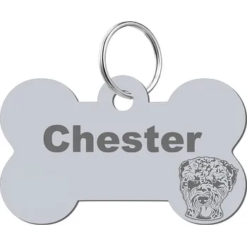 psí známka Adresář, identifikační známka kost ve tvaru kosti Mejk Jewellery stříbrná