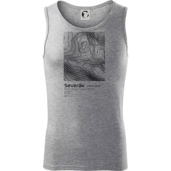 Severák - vrstevnice v obdélníku - Tílko pánské Core - L ( Tmavě šedý melír )