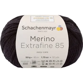 Příze Schachenmayr Merino extrafine 85 Černá 299 (Příze Merino extrafine 85 schwarz 299)