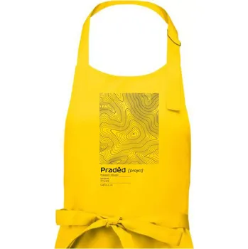 Kuchyňská zástěra Praděd - vrstevnice v obdélníku - Pánská zástěra na vaření - Univerzální velikost ( Žlutá )