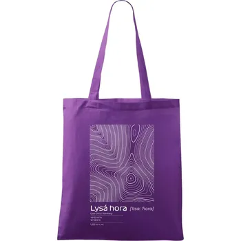 Lysá hora - vrstevnice v obdélníku - Taška bavlněná - 42 x 38 cm ( Fialová )