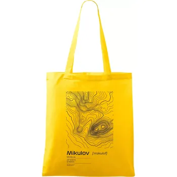 Mikulov - vrstevnice v obdélníku - Taška bavlněná - 42 x 38 cm ( Žlutá )