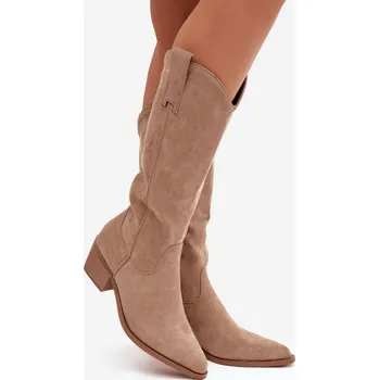 Dámské kozačky Dámské kovbojky Jazelle – khaki Velikost: 40