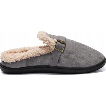 Dámská zimní obuv Dámské semišové teplé zimní Papuče Bamboše a látkou šedé barvy 36/37