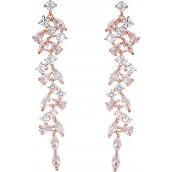 Náušnice Závěsné Náušnice OCEL zlaté zirkony křišťály