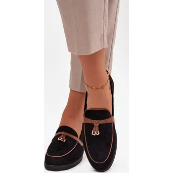 Dámské mokasíny Dámské mokasíny (loafersy) z eko semiše Darwen – černé Velikost: 38