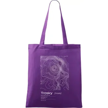 Nákupní taška Trosky - vrstevnice v obdélníku - Taška bavlněná - 42 x 38 cm ( Fialová )