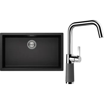 Kuchyňský dřez Set Schock S15-8 (dřez Kaia N-100XL Stone + baterie SC-530 Stone)