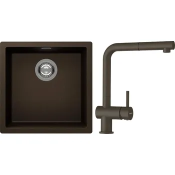 Kuchyňský dřez Set Schock S13-2 (dřez Kaia N-100 Bronze + baterie Epos.120 Bronze)