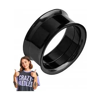 Piercing Tunel do ucha odšroubovatelný klasický černý ocelový piercing 22 mm