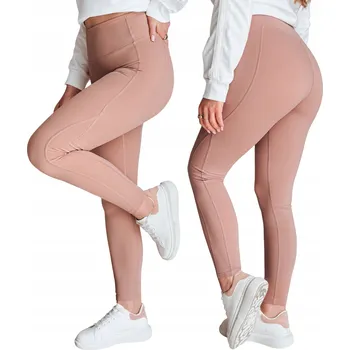 Dámské legíny Dámské sportovní legíny s vysokým pasem růžové UY2605 - S