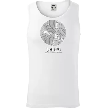 Pánské termoprádlo Lysá hora - vrstevnice v kruhu - Tílko pánské Core - 2XL ( Bílá )