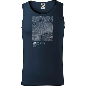 Smrk - vrstevnice v obdélníku - Tílko pánské Core - S ( Námořní modrá (téměř černá) )