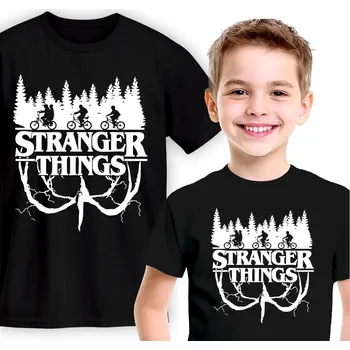 Chlapecké tričko DĚTSKÉ TRIČKO ČERNÉ STRANGER THINGS VELIKOST M 140 CM