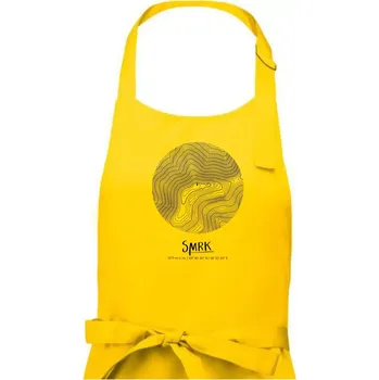 Kuchyňská zástěra Smrk - vrstevnice v kruhu - Dámská zástěra na vaření - Univerzální velikost ( Žlutá )
