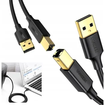 Datový kabel KABEL PRO TISKÁRNU SKENERU USB A-B 5M PRŮCHODOVÝ POZLACENÝ
