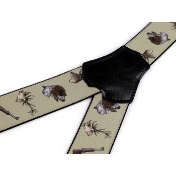 Kšandy Šle myslivecké šíře 4 cm délka 120 cm, střední, 3 béžovozelená