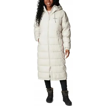 Dámský kabát Péřová bunda Columbia béžová s kapucí XL zateplená