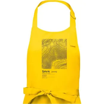 Kuchyňská zástěra Smrk - vrstevnice v obdélníku - Pánská zástěra na vaření - Univerzální velikost ( Žlutá )