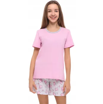 Dívčí pyžamo Merry Style Dívčí pyžamo bavlněné s krátkým rukávem a šortkami MS-239 170