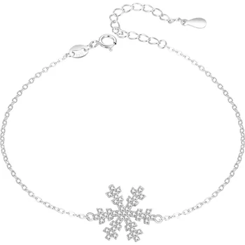 Šperk Třpytivý stříbrný náramek Sněhová vločka AGT-B002W Agato