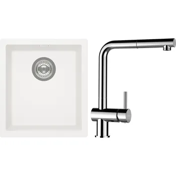 Kuchyňský dřez Set Schock S12-13 (dřez Kaia N-100S Polaris + baterie Epos.120 Chrom)