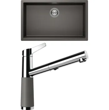 Kuchyňský dřez Set Schock S15-5 (dřez Kaia N-100XL Silverstone + baterie SC-510.120 Silverstone)