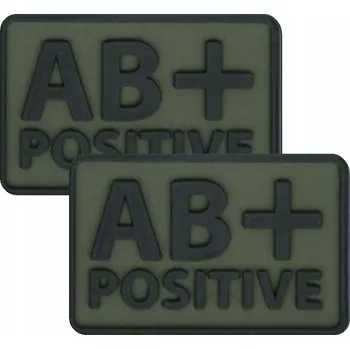 Nášivka Emblém nášivka suchý zip PVC Helikon krevní skupina AB/Rh+ Olive 2 ks