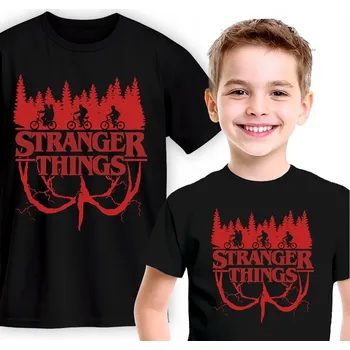 Chlapecké tričko DĚTSKÉ ČERNÉ TRIČKO STRANGER THINGS SERIÁL VELIKOST L 152CM