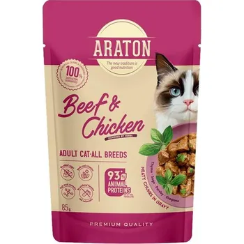 Krmivo pro kočku Araton Cat Adult Beef & Chicken 85 g