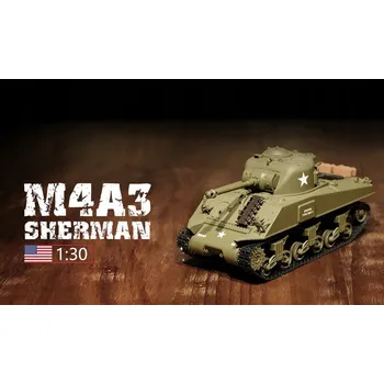 RC model auta HENG LONG Dálkově ovládaný tank U.S. M4A3 Sherman 2.4GHz 1/30 IR Zvuk