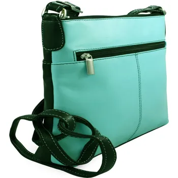 Kabelka Arwel Černomodrá kožená zipová kabelka 212-3014-60/91