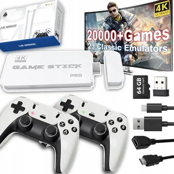 Herní konzole RETRO HERNÍ KONZOLE M15 HDMI 15 EMULÁTORŮ 20000 HER 2 OVLADAČE 64GB